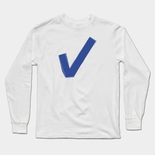 Blue Check Mark for Positivity Long Sleeve T-Shirt